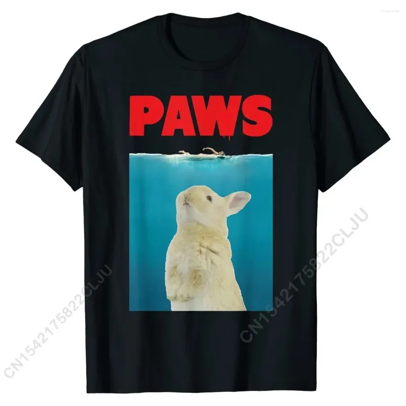 T-shirts pour hommes Paws Bunny T-shirt drôle Parodie Animal Pet Lover Cadeaux Famille Casual Coton Hommes Tops Impression