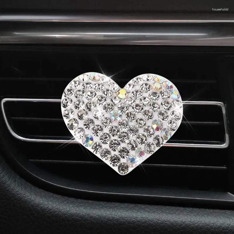 Creative Rhinestone Car Air Outlet Clip Heart-shaped Conditioning Perfume Clips Auto Interior Accessories