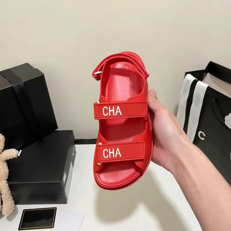 Red Chanel Cruise 2020 Dad Sandals 2024 France Women Summer