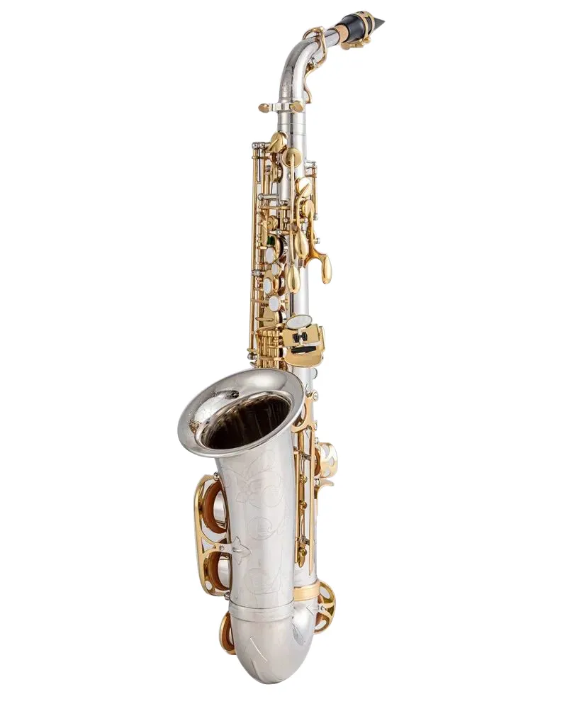 Novíssimo jazz a wo37 saxofone alto níquel banhado a prata chave de ouro instrumentos musicais de sopro profissional boquilha de sax com estojo e acessórios