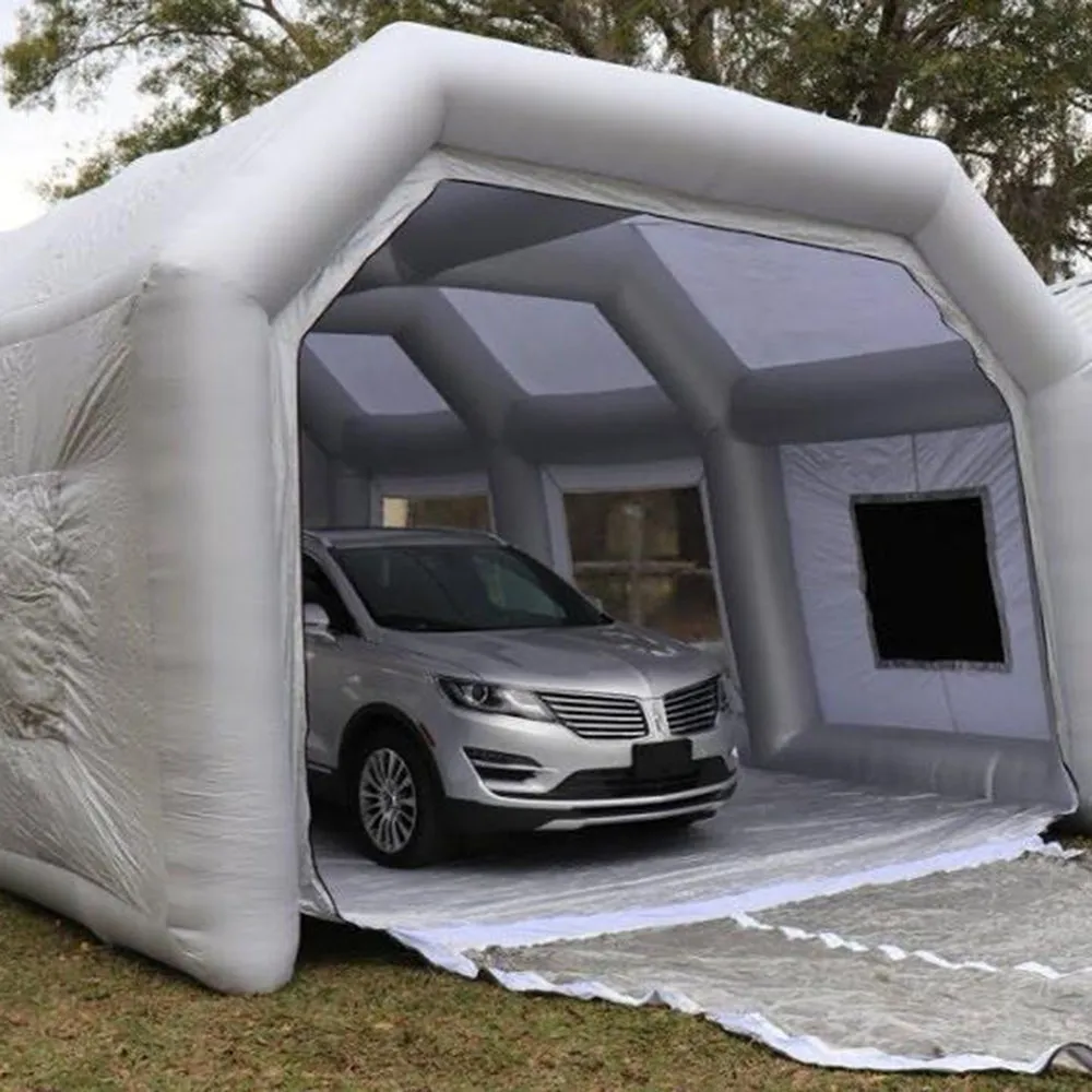 wholesale Customized portable inflatable spray paint booth car truck tent with carbon filters tan Oven Room garage for commercial use