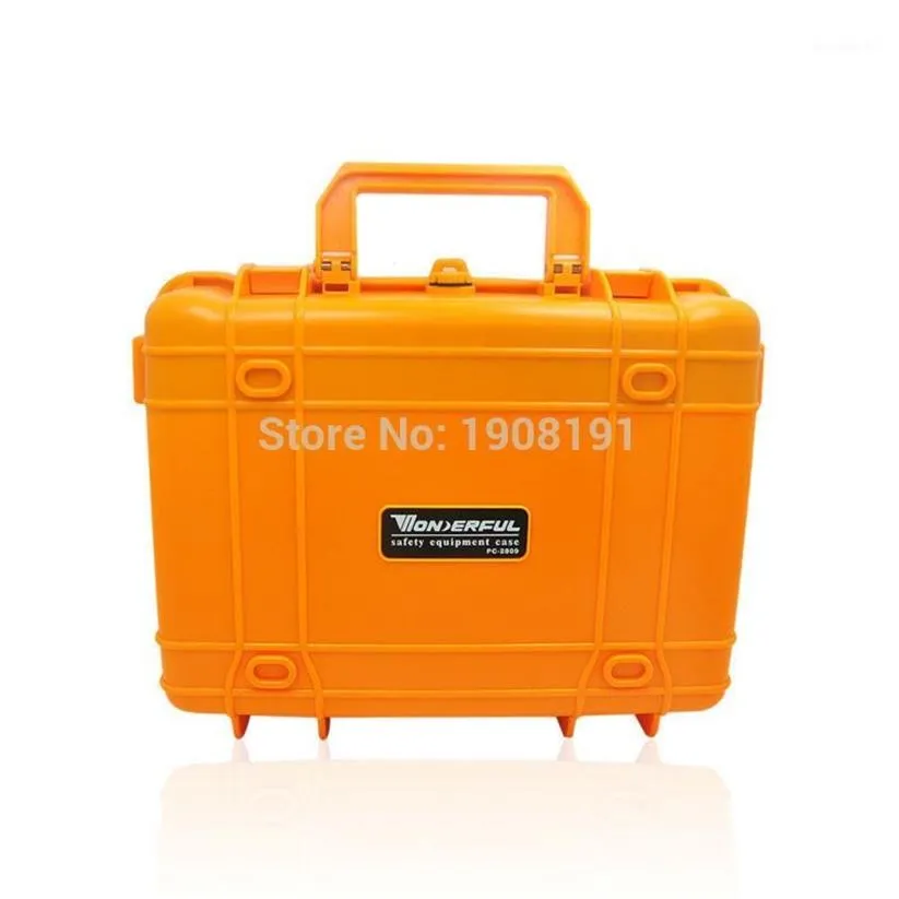 Hela vattentätt hårt fodral med skum för kameravideoutrustning som bär fodral Black Orange Abs Plastt Försluten säkerhet Portable2759
