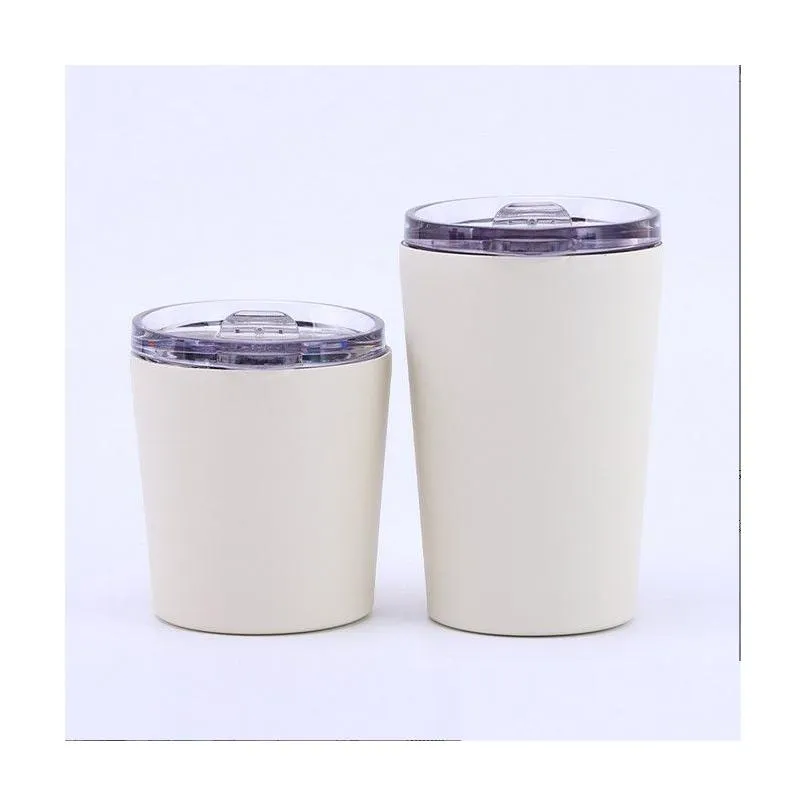 Tumblers 8Oz 12Oz Kids Skinny Tumblers Stainless Steel Lovely Frosted Small Tumbler With Lid And St Portable Travel Car Cup Student Wa Dhsx4