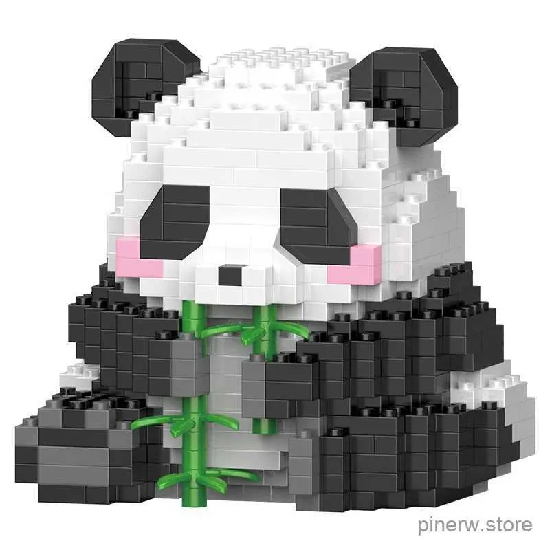 عملات لعبة العمل Mini 3D Animal Huahua Panda Building Model Micro Bricks Model Toy Toy Edual