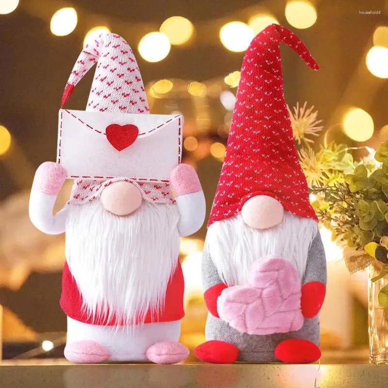 Decoração de festa Natal coração santa feliz nórdico gnome boneca ornamentos de pelúcia para casa presentes do dia dos namorados