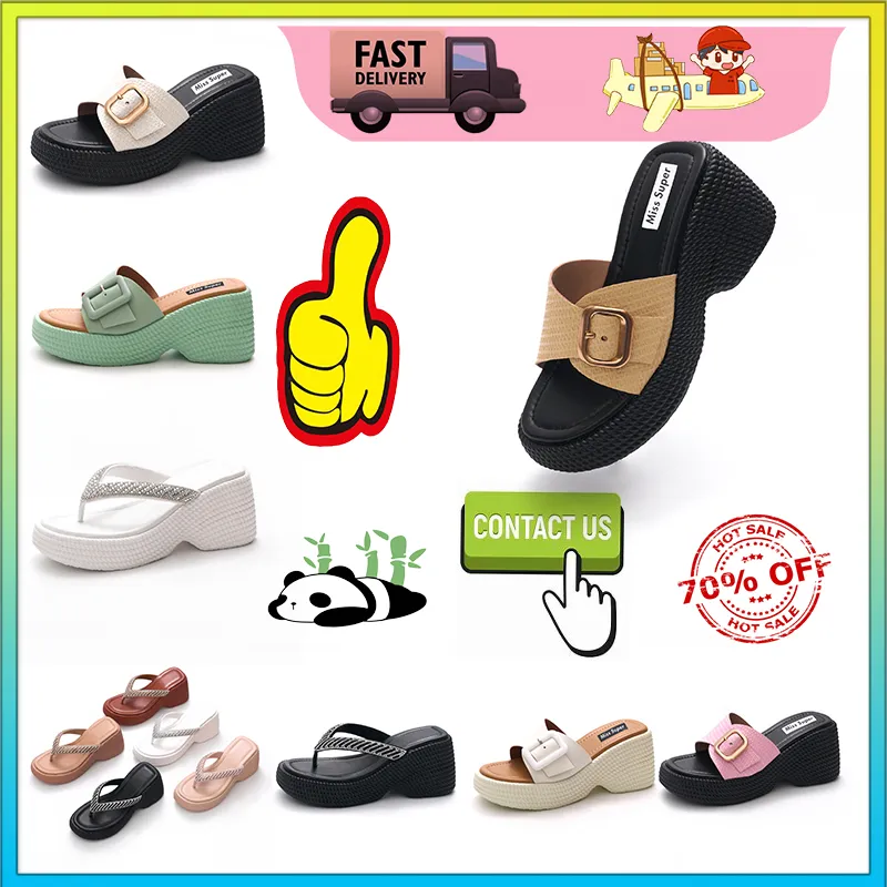 Designer Casual Platform High Rise Thick Soled PVC Slippers Man Woman Light Weight Wear Resistant Leather Rubber Sules Sandaler Flat Summer Beach Slipper