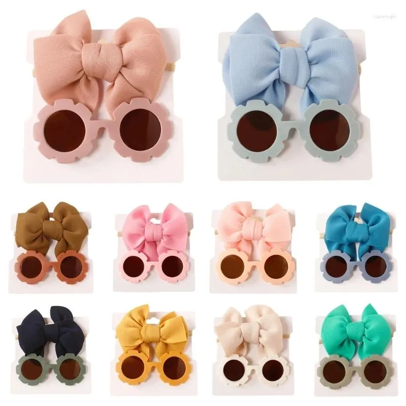 Аксессуары для волос, повязка на голову для маленьких девочек, солнцезащитные очки для новорожденных, детский реквизит для фотосъемки P31B
