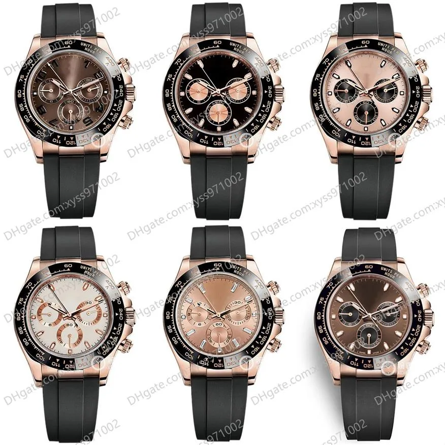 10 Style Herrenuhren M116515ln 40 mm Schokoladenzifferblatt 18 Karat Roségold Naturkautschukarmband ohne Chronograph 2813 Sportautomatik 268F