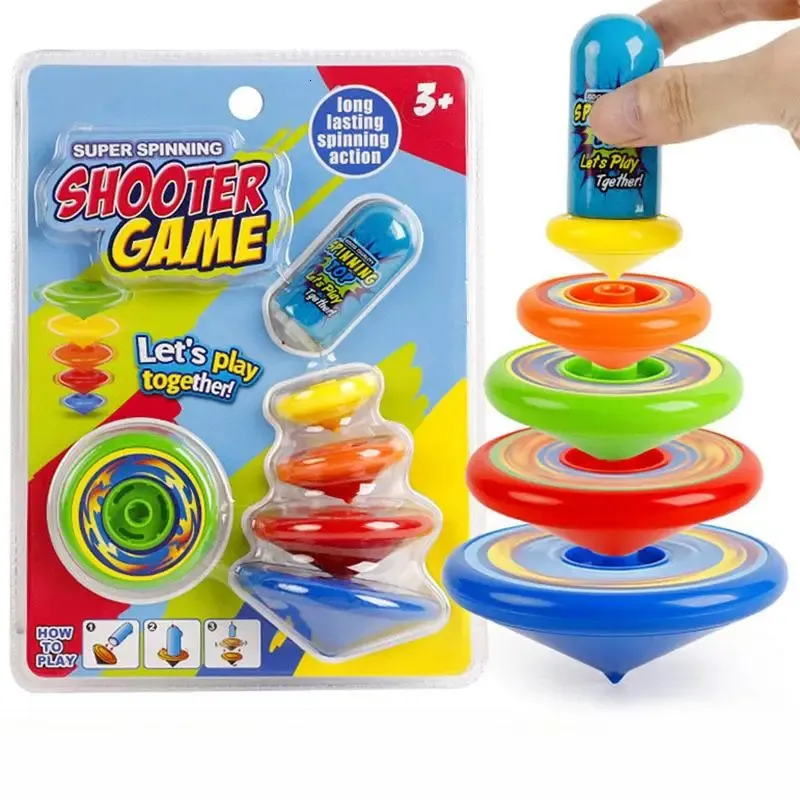 Barn som snurrar topp Gyro Folding Spinning Top Toys Stacking Battle Gyro Toy Colorful Launcher Rotating Toy Party Birthday Present 240130