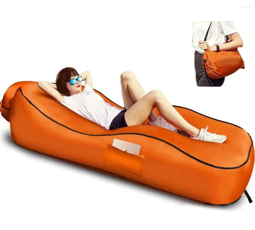 Canapé gonflable pliable d'extérieur, mobilier de camping, lit de couchage, Portable, voyage aérien, chaise paresseuse de plage