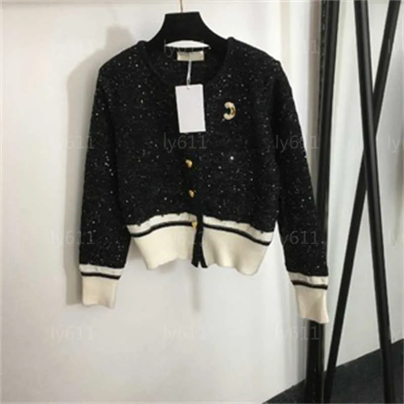 Designer Cardigan Women Sweater Womens Knit Jacket Embroidered Logo Long Sleeves Contrasting Colors Loose Comfort Fashion Jacket Womens Sweaters