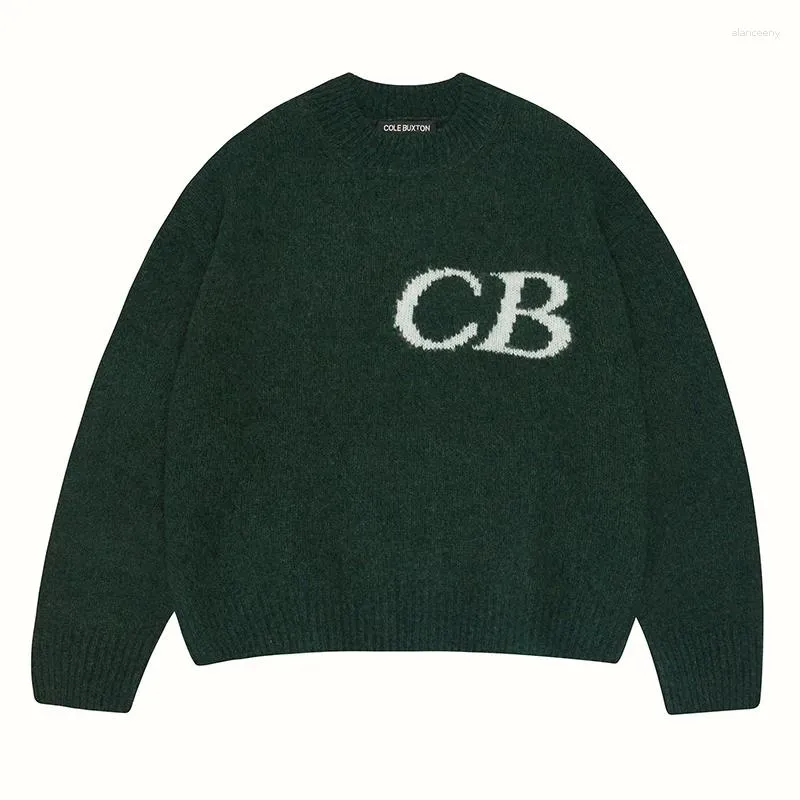 Herrenpullover Schwarzgrün Königsblau Cole Buxton Pullover Männer Frauen 1:1 Qualität Lose klassische CB Logo Jacquard gestrickte Sweatshirts
