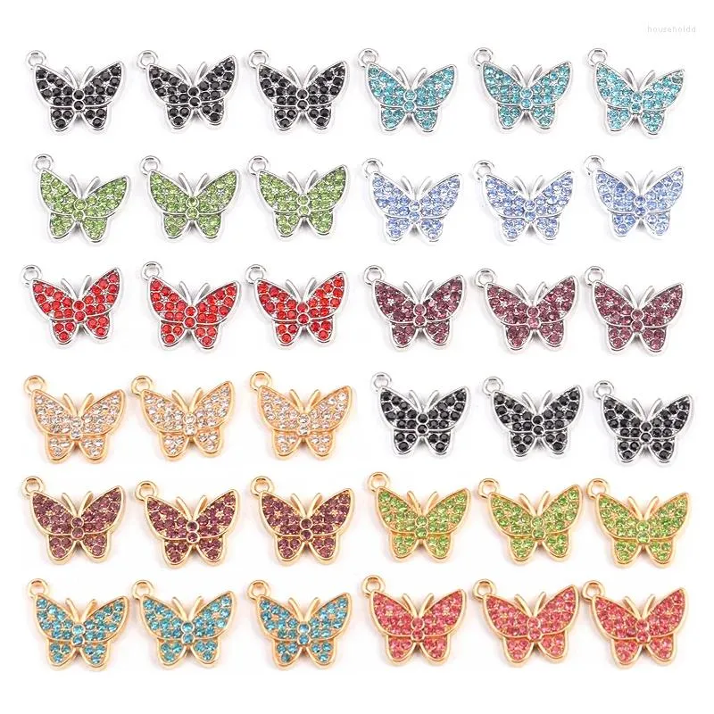 Charms 15Pcs 15 16MM Color Fashion Animal Butterfly Cute Charm Women Pendant Necklace Bracelet DIY Jewelry Making Supplies Accessories