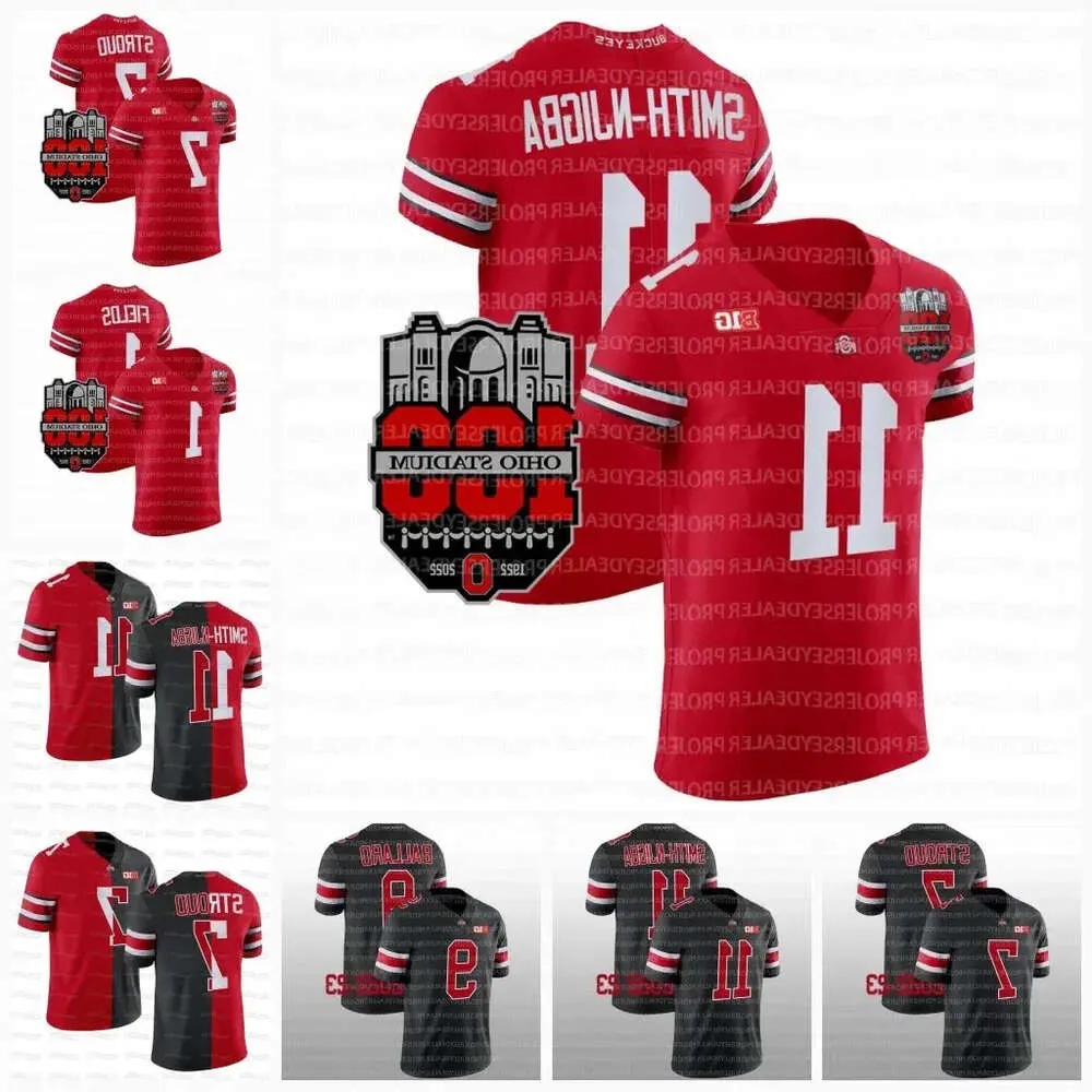 College American Football-kleding American College Football-kleding Ohio State Buckeyes Jersey 1922-2024 Elite Football 100e jaar Stadium Anni High