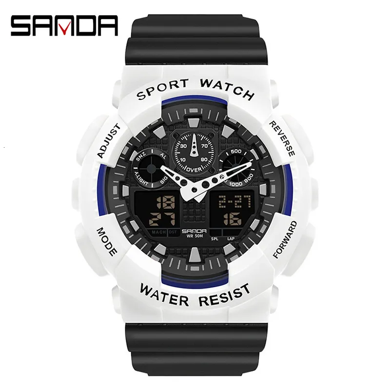 SANDA Digital Watch Men's Sport Watches for Men Waterproof Clock Outdoor Wristwatch Male Relogio Digital Masculino 210804