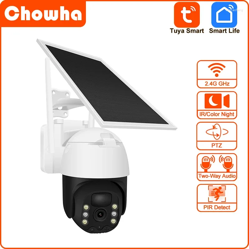 Tuya 3MP WiFi panneau solaire alimenté par batterie étanche IP caméra de sécurité HD sans fil vidéo Surveillance caméras extérieures