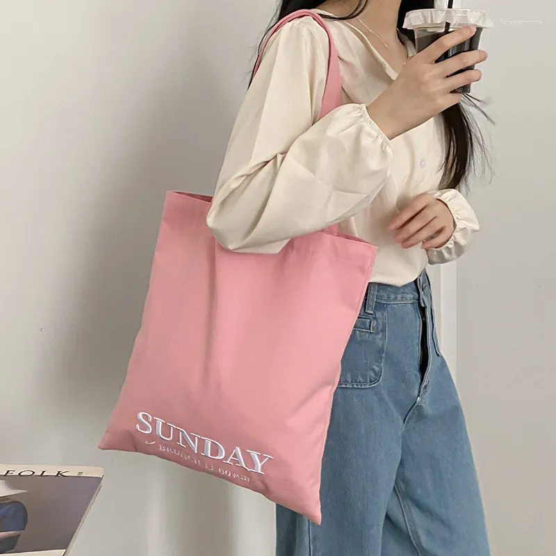 Sacos de noite Lona Mulheres Ombro Saco de Compras Japonês Feminino Estudante Tote Shopper Grande Moda Bookbag Algodão Pano Mulher Bolsas
