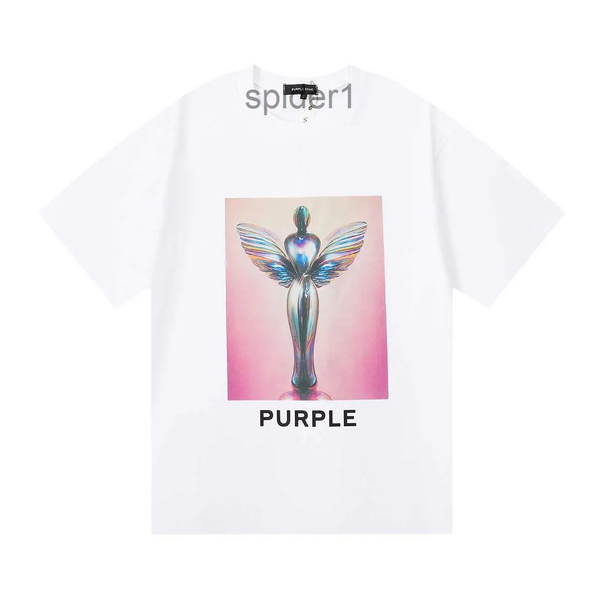 T-shirt Purple Summer Luxury Fashion Designer Men's Krótki i damski Casual z marką Listy Wysokiej jakości Para 100% bawełny 24SS-XL WG7C