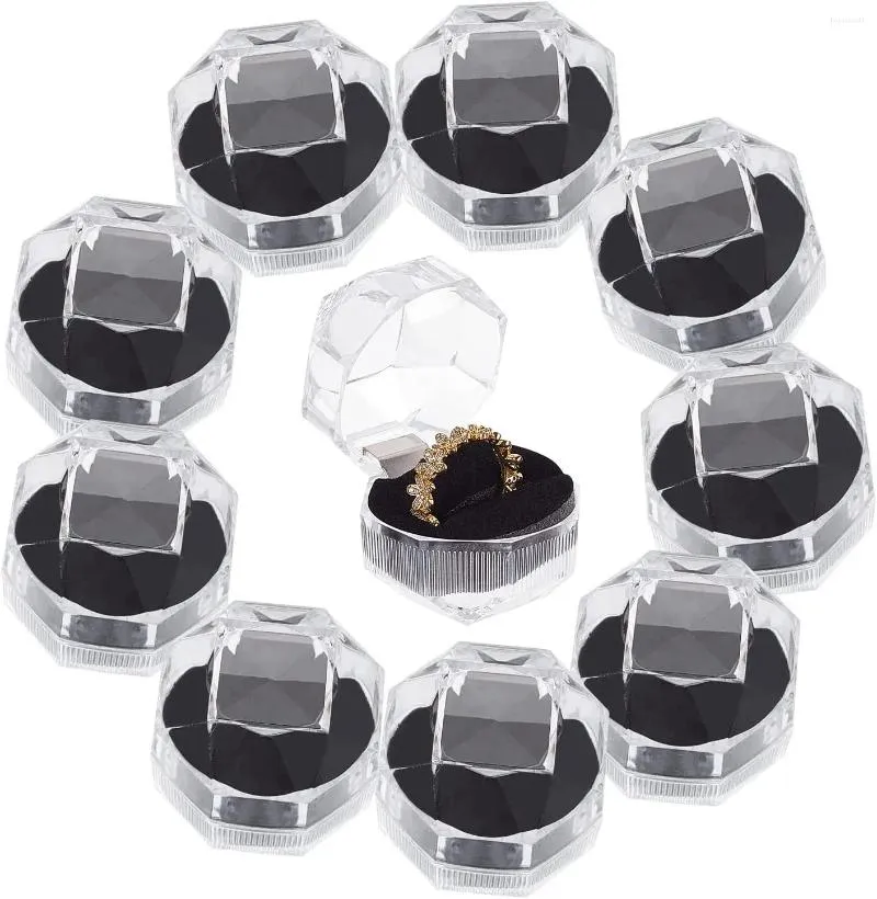 Jewelry Pouches Acrylic Crystal Ring Box Engagement Storage Display Boxes Organizer Case Clear Lover Gift Collection