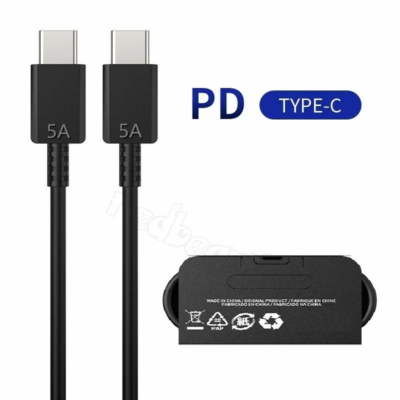 Cavo USB C-C da 1 m 3 piedi PD Ricarica super veloce da 45 W per Samsung Note 20 10 S10 S20 Ultra S9 htc LG