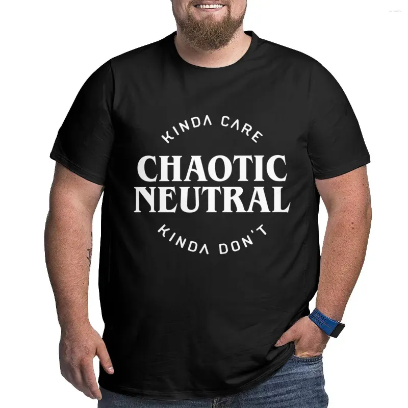 Mannen Polo Chaotische Neutrale Uitlijning Kinda Care Niet Grappige Citaten T-shirt Grote Hoogte Tees Heren Lange T-shirts