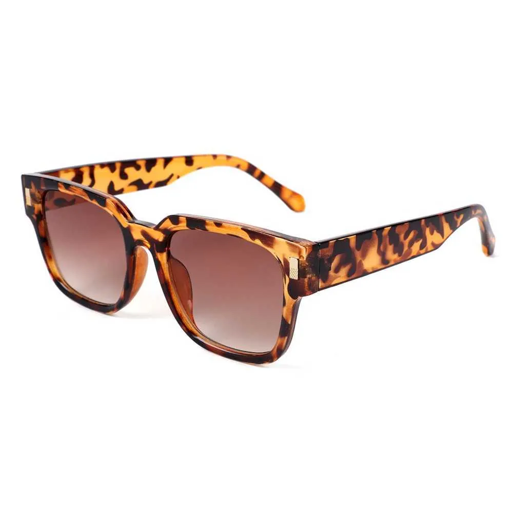 Lunettes de soleil rétro surdimensionnées à monture carrée pour femmes, monture épaisse, avec imprimé léopard, œil de chat, J240202