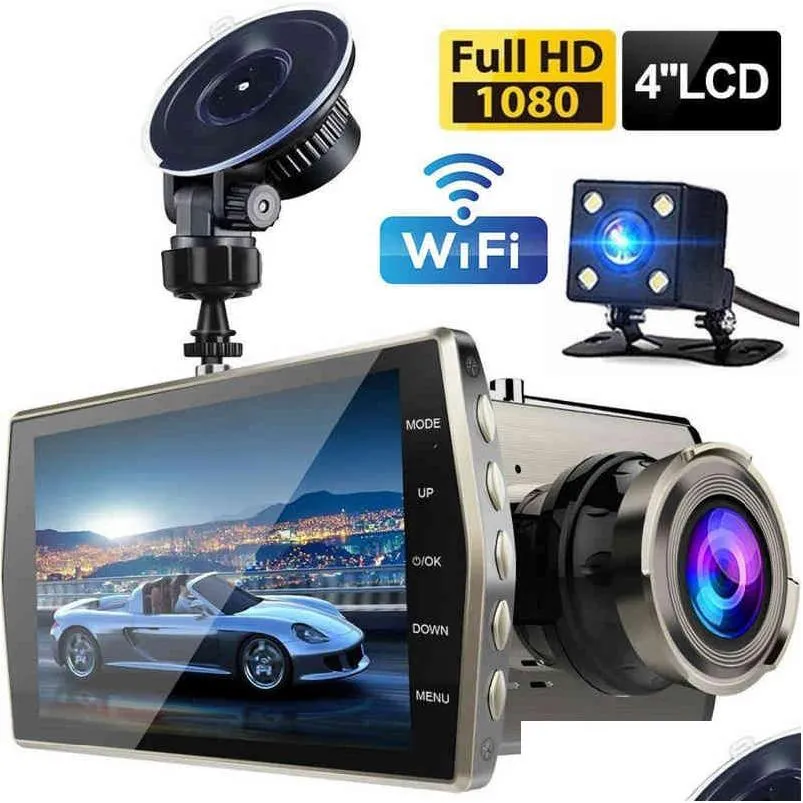 자동차 DVRS 자동차 DVR FL HD P DASH CAM 리어 뷰 카메라 차량 차량 비디오 레코더 H 주차 모니터 야간 비전 GSENSOR J220601 드롭 배달 DHBD7