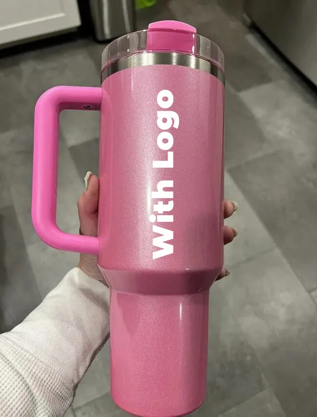 Cobrand Winter Pink H2.0 Cosmo Pink Parade Tumblers with Handle Travel Car Mugs Valentine 's Day Gift Flamingo Target Red Water Bottle 0112