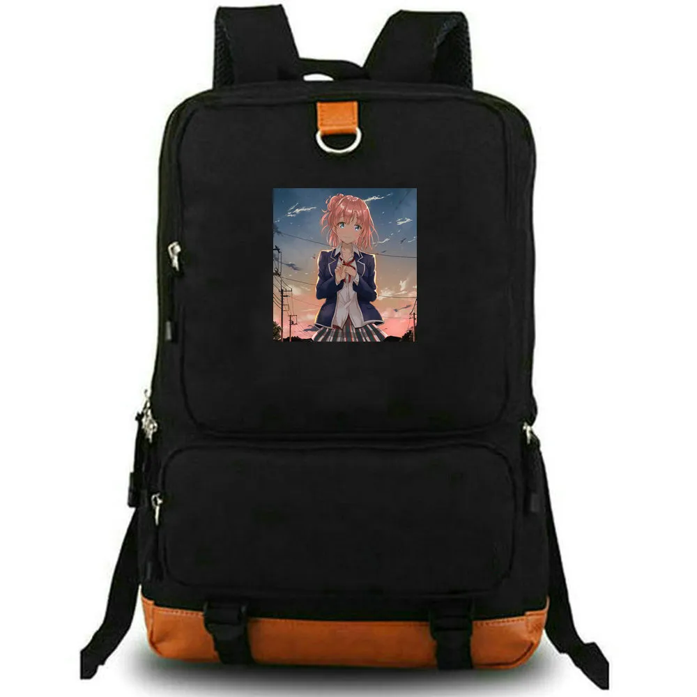 YuiyiバックパックYuigahama Yuidaypack oregairu Anime Schoolバッグ漫画プリントリュックサックレジャースクールバッグラップトップデイパック