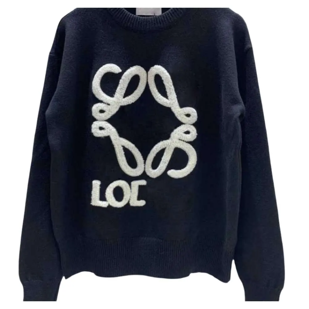 Loewee Designer Men Seater Top Quality Women's Seaters Womens Embroidered Wool Knit Sweatshirt Round Neck Hoodie Leng Sleeve Winter Warm Pullover Coat Womens