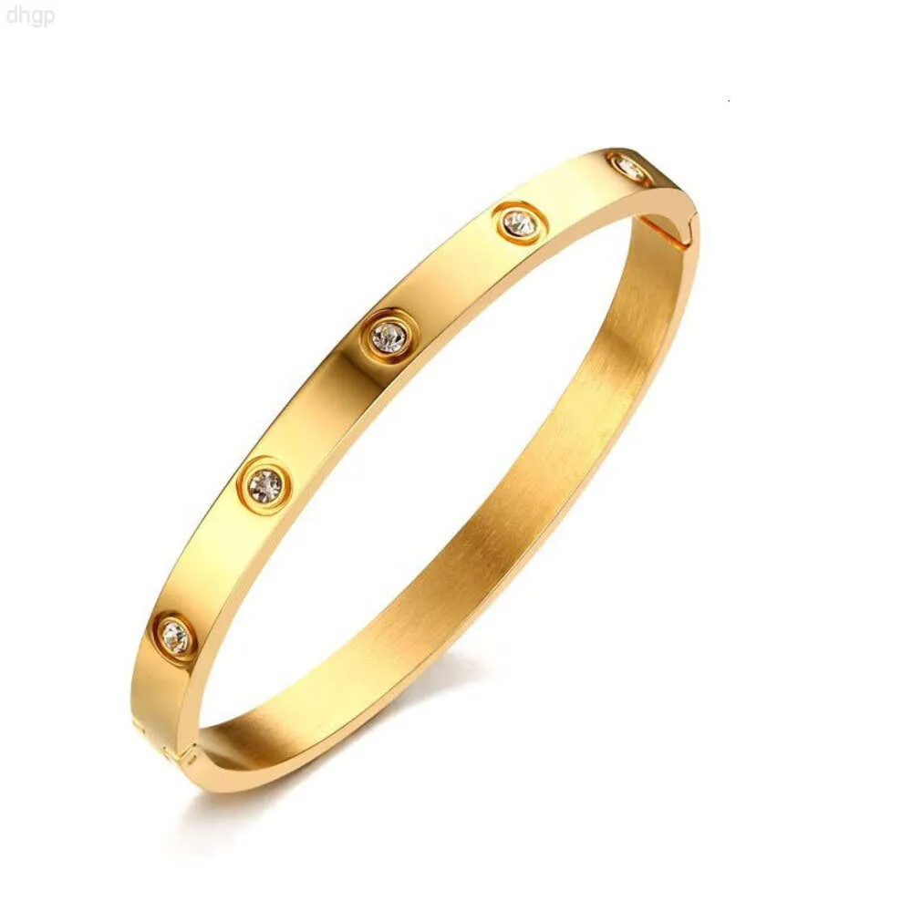 Nya ankomster Personliga armband Fashion Diamond Gold Bangle smycken Rostfritt stål armbandsmycken
