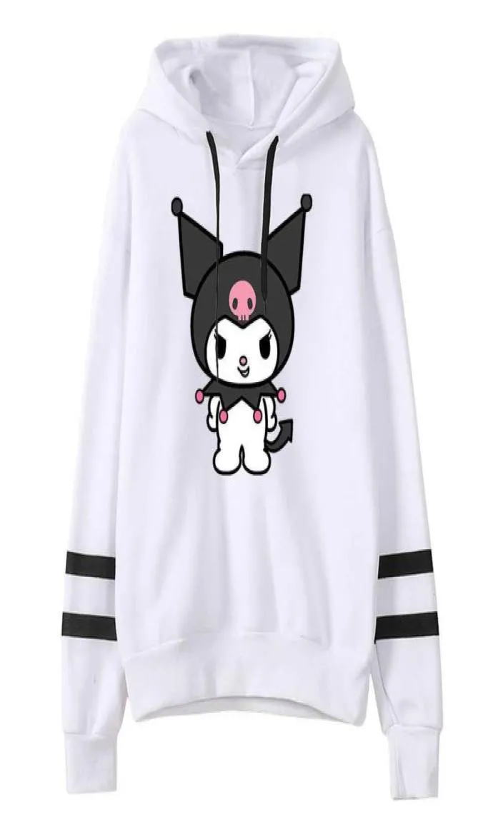 Kuromi Anime Onegai My Melody Merch Felpe con cappuccio Senza tasche Parallel Bars Felpa con maniche Donna Uomo Abbigliamento9619884