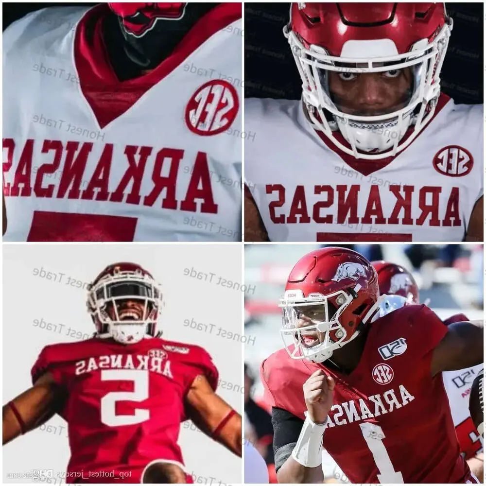 Arkansas Custom Football Jersey Jefferson Rakeem Boyd 5 Darren McFadden College 16 Treylon Burks Feleipe Franks zszyte mężczyzn NCAA Jerseys High S.