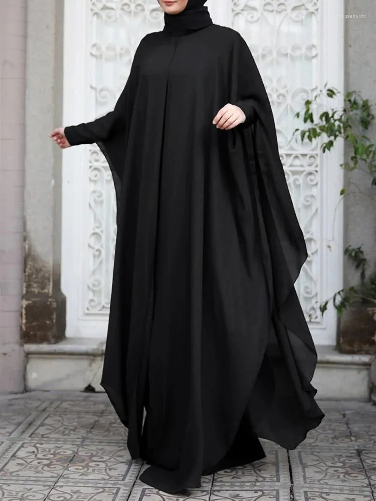 Ethnic Clothing ZANZEA Women Chiffon Abaya Eid Mubarek Muslim Dresses Robe Isamic Long Sleeve Hijab Vestidos Fashion Abayas For