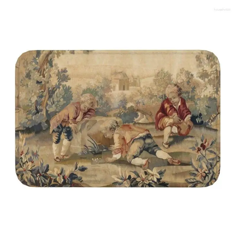 Carpets Aubusson Antique Tapestry Print Door Floor Bath Kitchen Mats Outdoor Boho French Flowers Doormat Toilet Entrance Carpet Rug