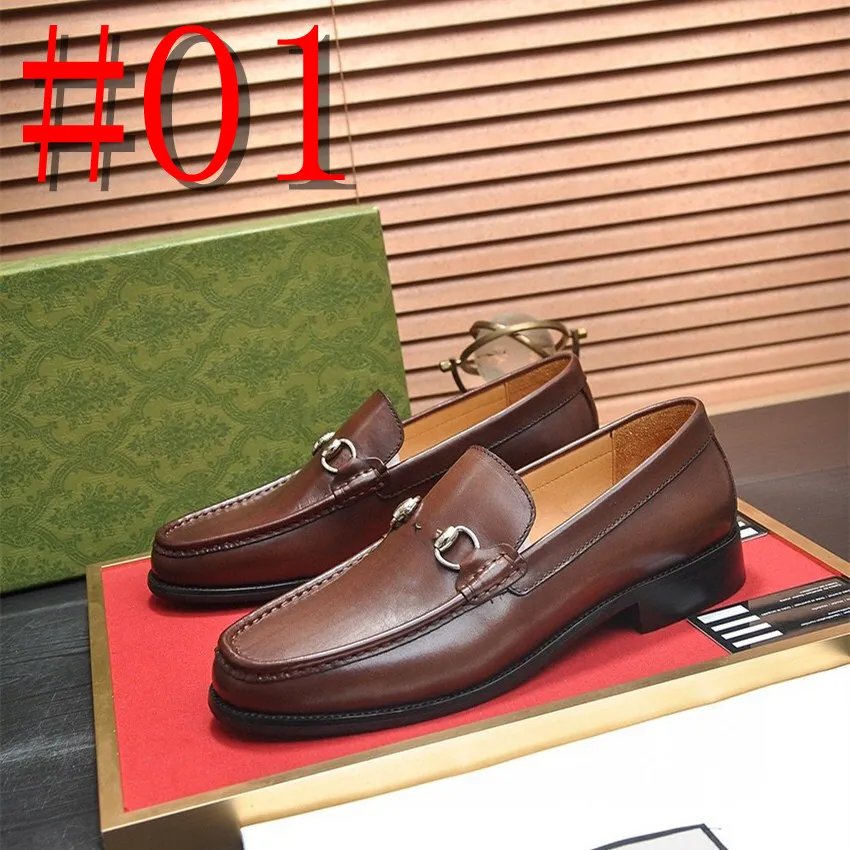 Mens Leather Loafers Flat Heel Round Toe Dress Shoes Slip-On  display picture 3