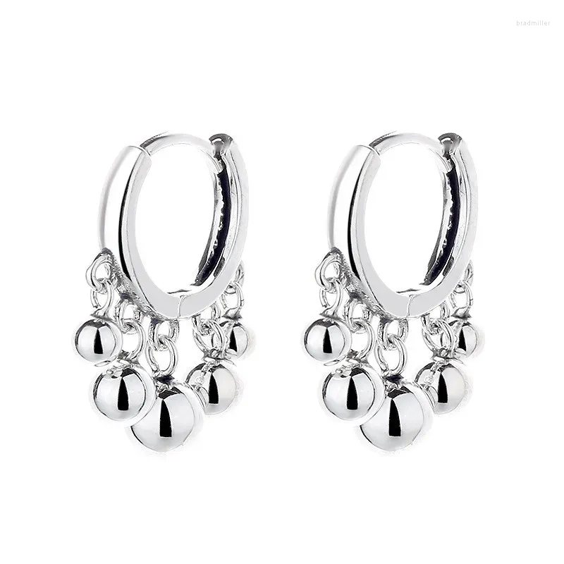 Stud Earrings 155FR ZFSILVER S925 Silver Korean Fashion Trendy Design Retro Multiple Beads Tassel Ball Charms Jewelry Party Men Women