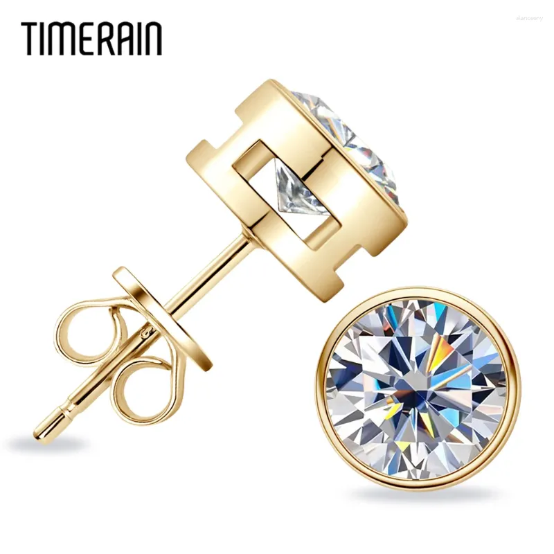 Stud Earrings Luxury 0.5-2ct Moissanite Original Certified Plated 18k Gold 925 Silver 8mm Diamond Earring For Women Men Jewelry