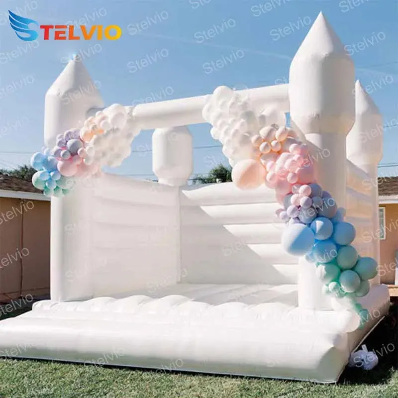 Nadmuchiwany biały bounce House Commercial Bouncy Breakcer for Children with Blower Kids Jumping Castle Wedding Party 240127