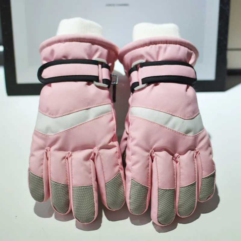 Fashion Children Ski Gloves Waterproof Kids Mittens for Girls Boys Accessories Antiskid Thicken Snow Sports Child Gloves 4-12Y thickened warm gloves atmosphere