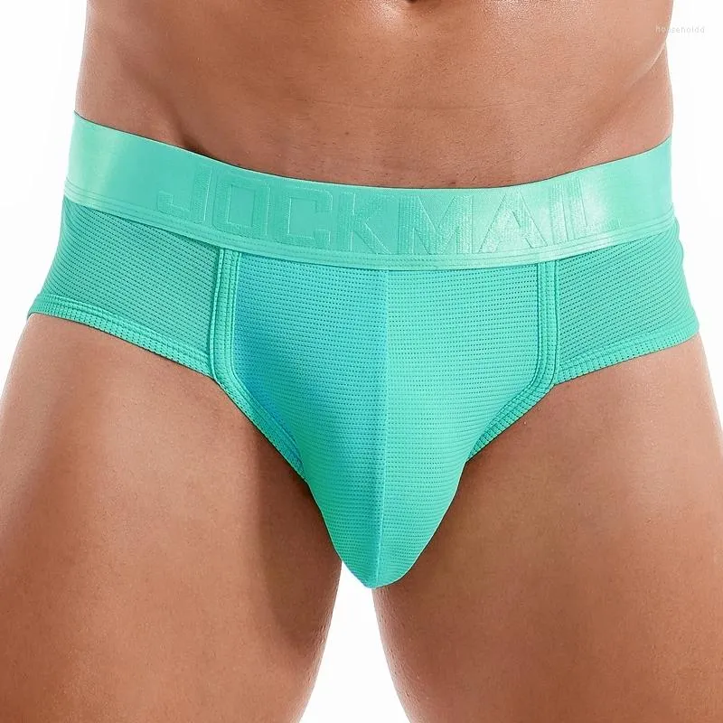 Underpants Jockmail Sexy Men Underwear Briefs Cuecas Calzoncillos Slip Gay Jockstrap Pouch Breathable Mesh Panties Bikini 2024