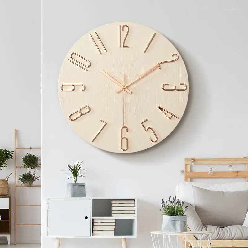 Relojes de pared Reloj minimalista Sala de estar Red Reloj rojo Decoración del hogar Cuarzo creativo