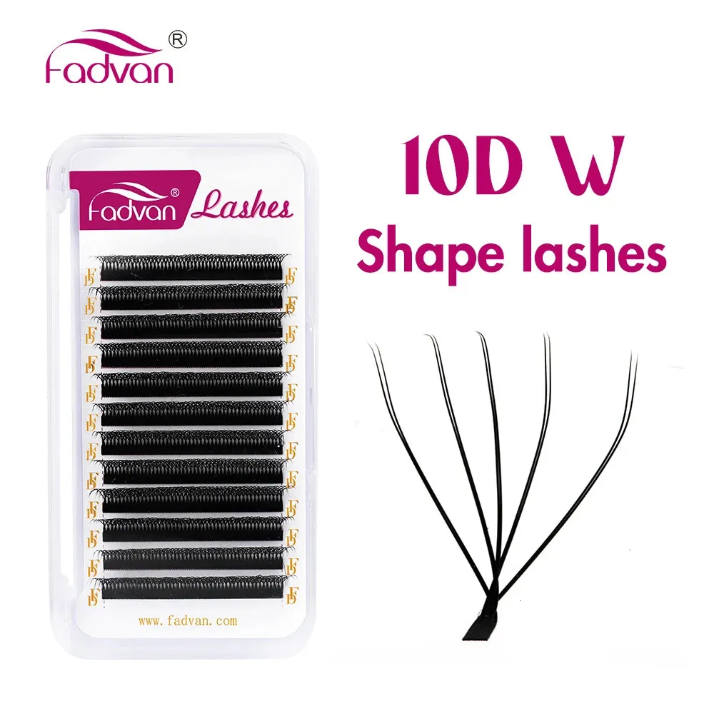 FADVAN 10D W FAPE LASHES Förlängning Tät dubbelskikt 5d W Eyelashes Premade Fans False Lash 240123