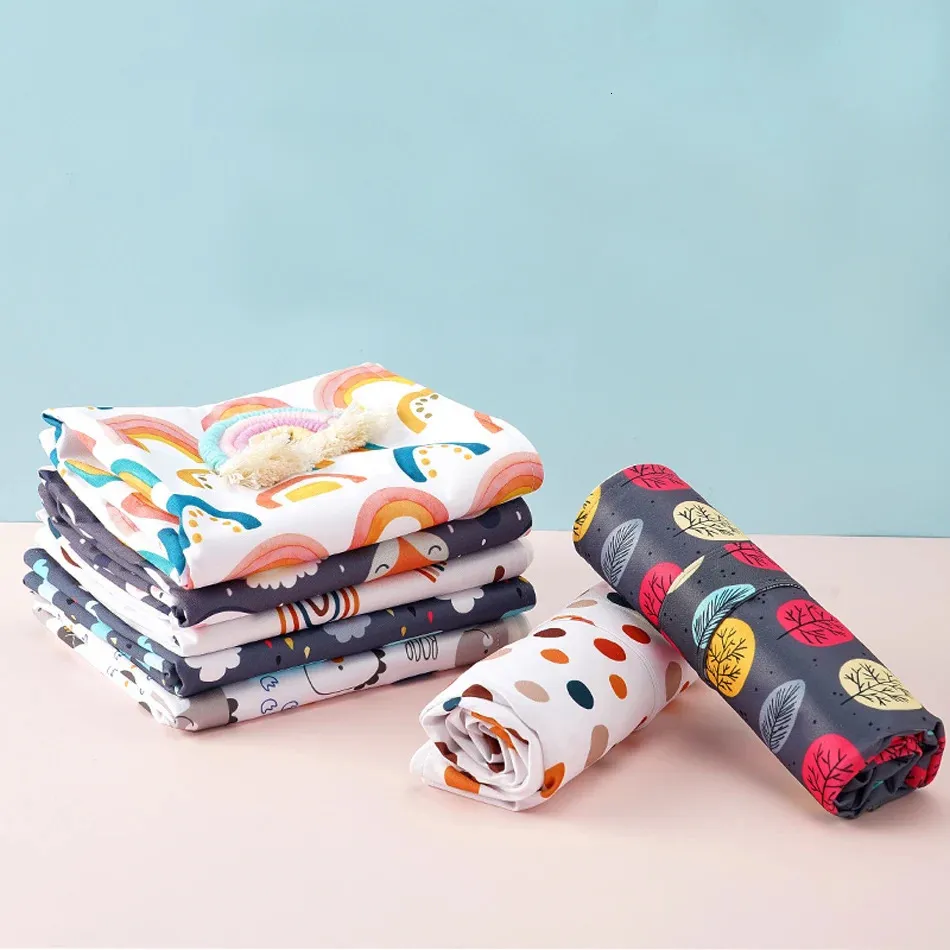 Happy Flute 2Pcs/Set Washable Diaper Changing Mat Portable Nappy Pad Waterproof Cover Mattress for Baby 240130