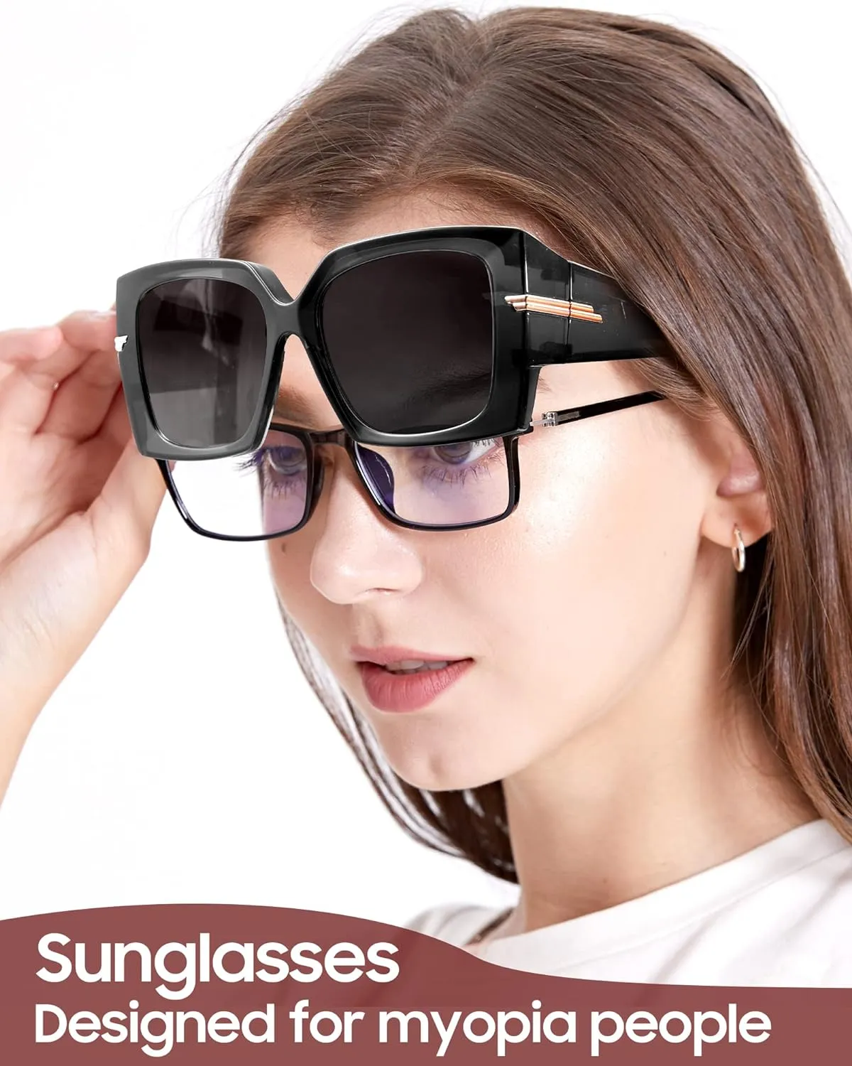 LVIOE Fit Over Sunglasses for Women Oversized Square Frame 