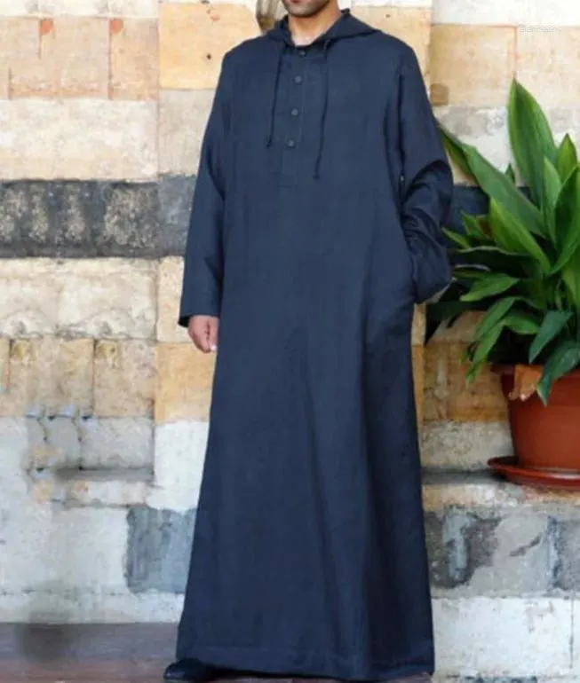 Roupas étnicas Muçulmano Islâmico Homens Jubba Thobe Vestido Abayas Longo Robe Saudita Listrado Abaya Marroquino Caftan Islam Dubai Árabe Vestir