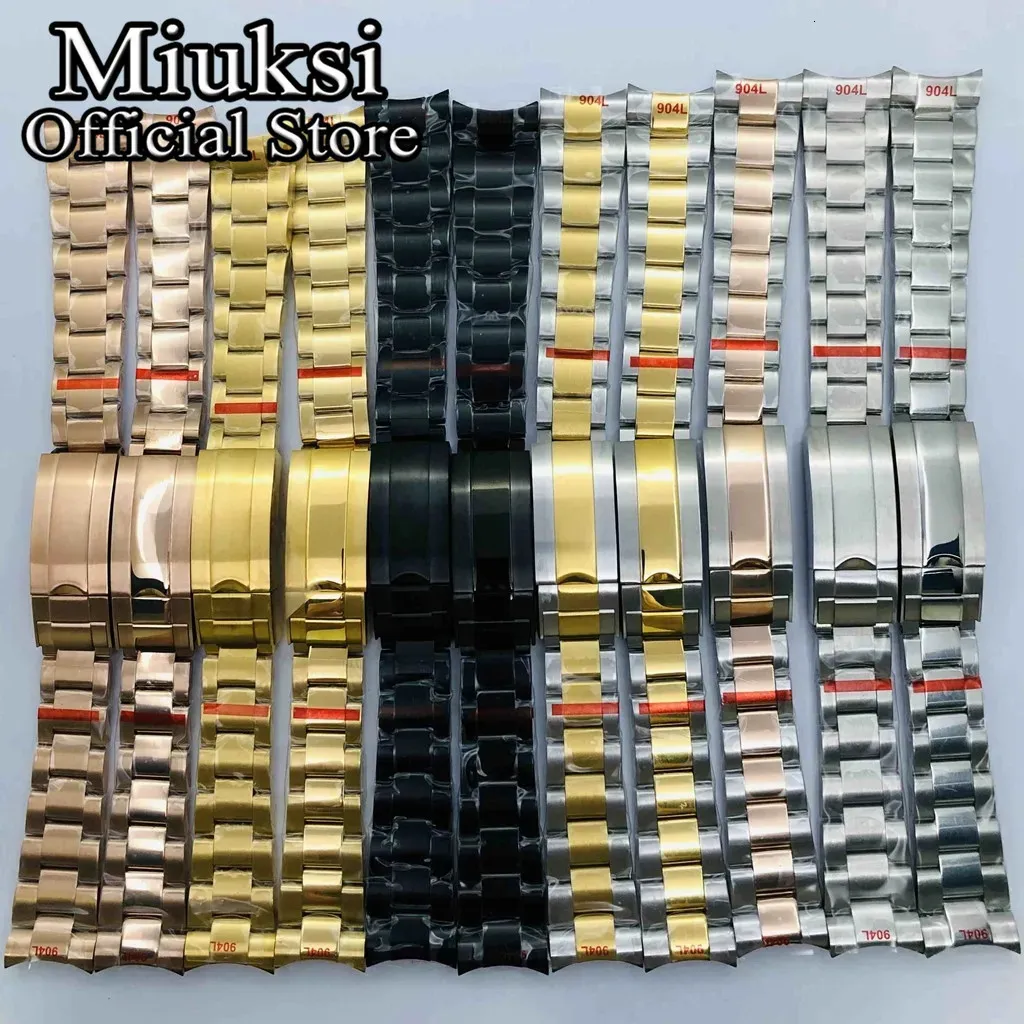 MIUKSI 20 mm 904L stali nierdzewnej bransoletki bransoletki opaska Zespół Zkłada klamra MIUKISI 36 mm 39 mm 40 mm Pasek obudowy 240124