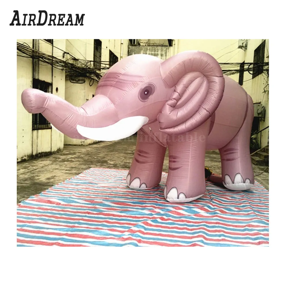 Éléphant gonflable de publicité mobile de dessin animé avec souffleur, 6mL (20 pieds), vente en gros pour la décoration de fête à prix compétitif