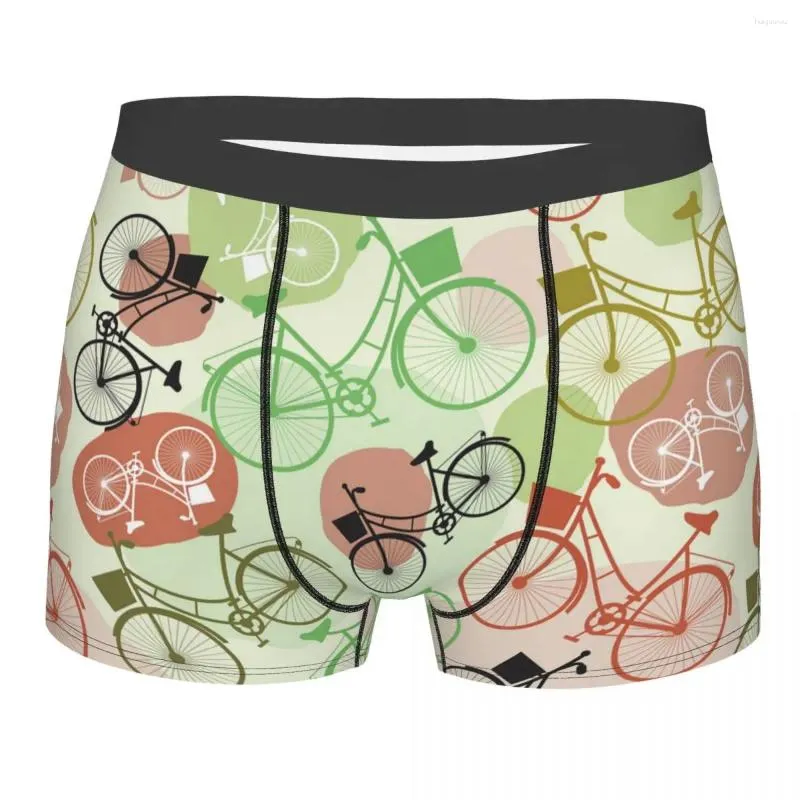 Underpants Man Vintage Bicycles Pattern Underwear Cute Gear Funny Boxer Briefs Shorts Panties Homme Soft