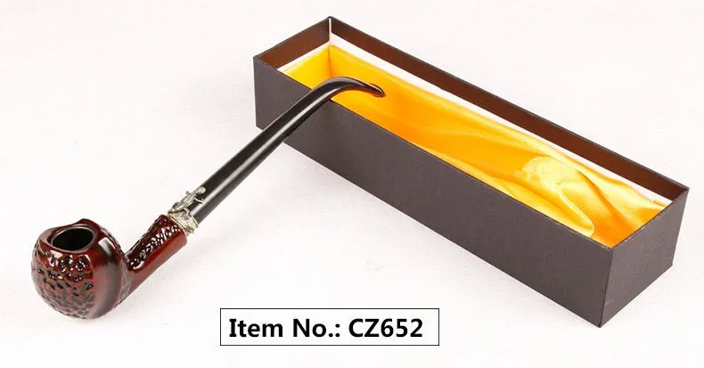 Wooden Hand Pipe Smoking Pipes Long Mouthpiece Metal & Acrylic Material Choiced Gift 4 Types for Tabacoo Cigarette